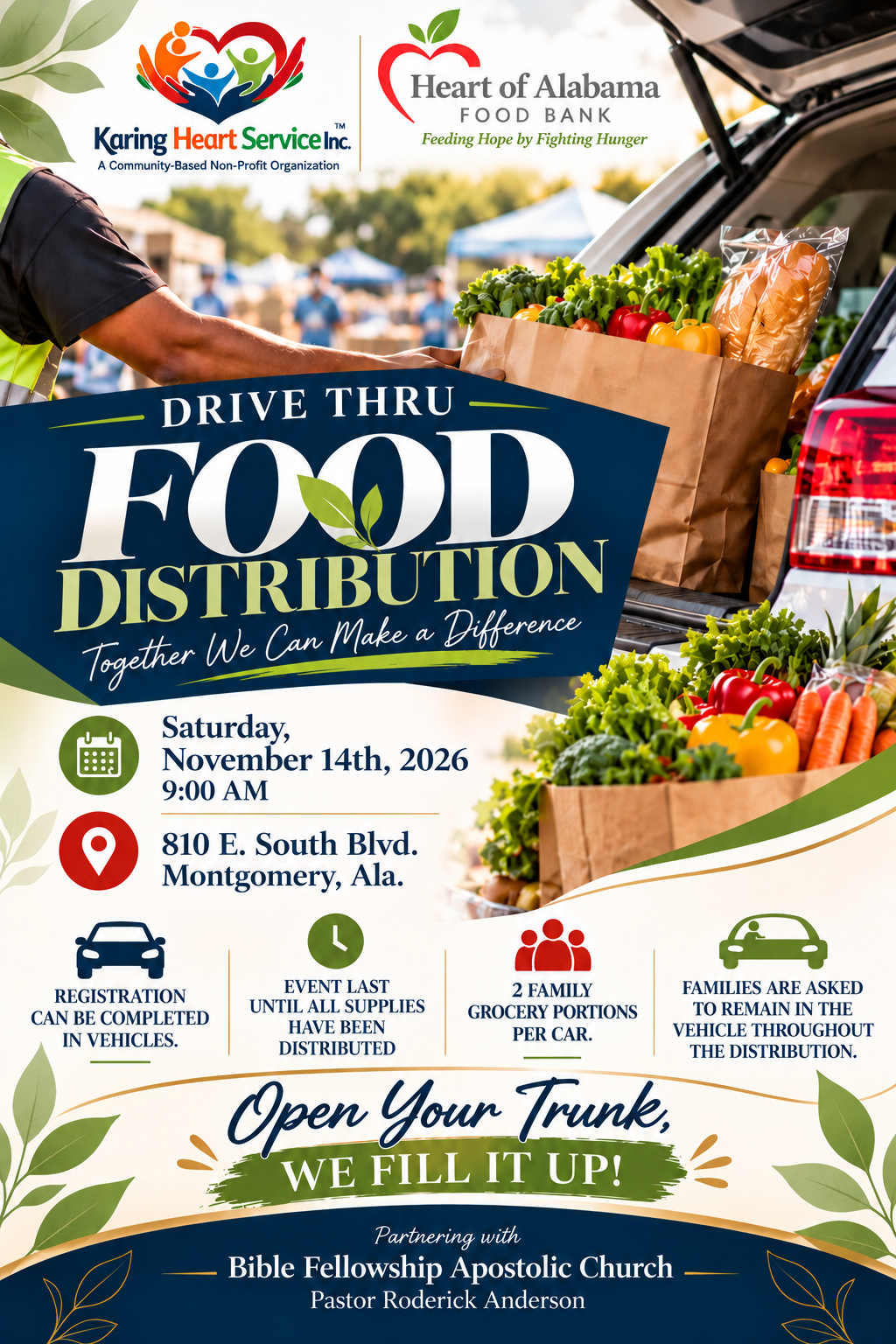 Drive-Thru Food Distribution flyer